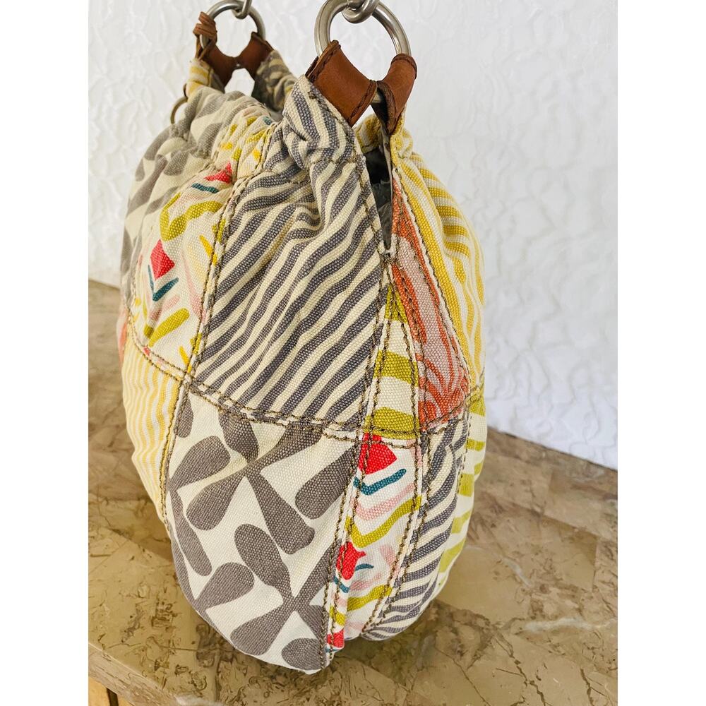 Fossil Multicolored Patchwork Fabric/Leather Sued… - image 4